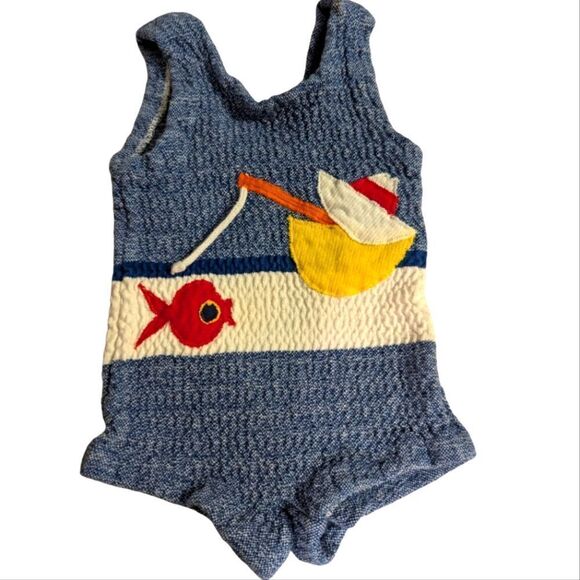 Vintage Other - Girls 70s vintage cotton knit swimsuit